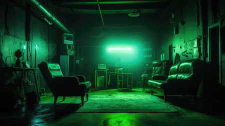 illumination glowing green lightの素材