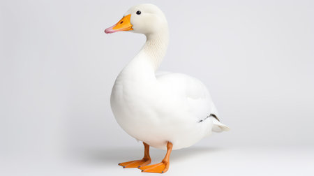 orange duck on whiteの素材
