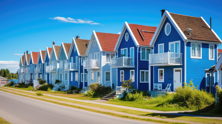 seaside blue housesの素材