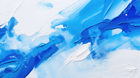 paint blue and white abstract background illustration spontaneity freedom, shades depth, dimension composition paint blue and white abstract backgroundの素材