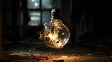 shattered broken light illustration glass filament, decay abandoned, building frayed shattered broken lightの素材