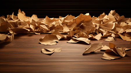 jagged brown torn paper illustration delicate composition, natural wood, background scattered jagged brown torn paperの素材