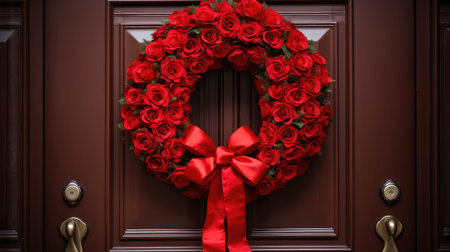 diy red burlap illustration project fabric, handmade wreath, greenery festive diy red burlapの素材