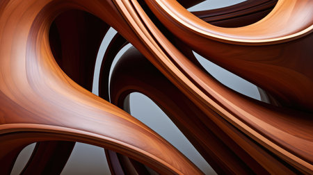 wood brown abstract illustration patterns shapes, curves surfaces, balance warmth wood brown abstractの素材
