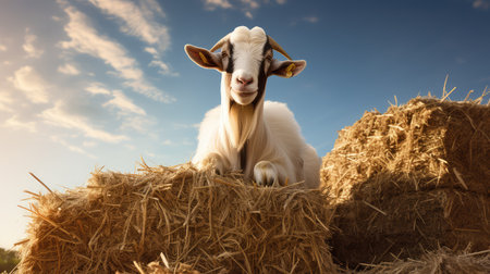 trouble funny goat farm illustration stack playful, curious cheeky, barn countryside trouble funny goat farmの素材