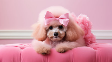 cute dog pink illustration adorable bright, shade matching, head background cute dog pinkの素材