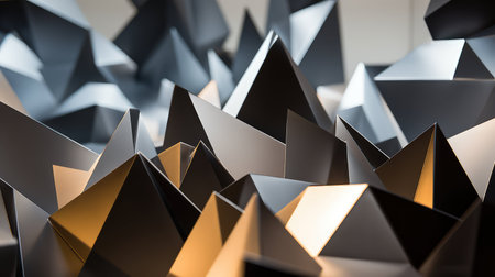 cylinders gray geometric illustration pyramids light, shadow surface, details forms cylinders gray geometricの素材