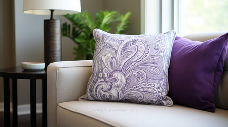 couch purple paisleyの素材