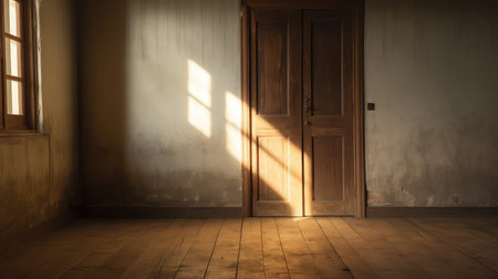 sun light through doorの素材