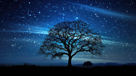 night stars in backgroundの素材