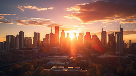 fiery sun set skyの素材