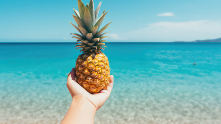 tropical piece pineapple fruitの素材