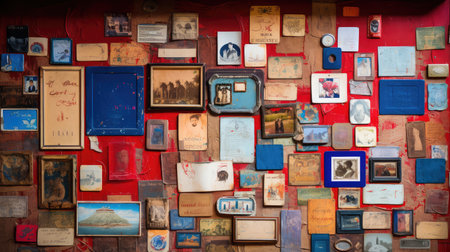 contrast red and blue frameの素材