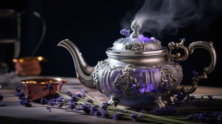 tea silver and lavenderの素材