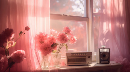 window pink light leakの素材