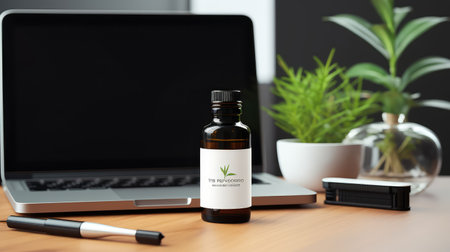 photograph mockup essential oil bottleの素材