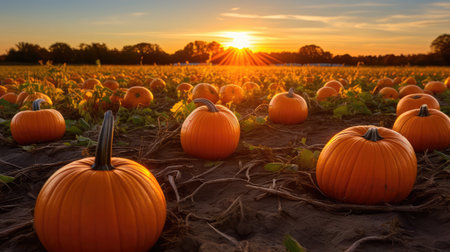 landscape orange pumpkin backgroundの素材