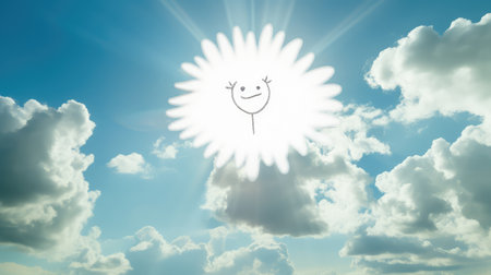 paper stick figure sunの素材