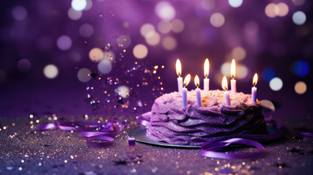 cake purple birthday backgroundの素材