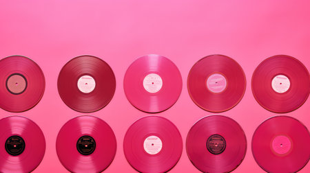 records pink solid backgroundの素材