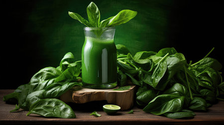 fresh organic spinach greenの素材