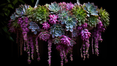 leaves purple succulentsの素材
