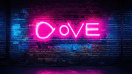 sign pink and blue neonの素材