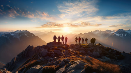 panoramic sun and mountainsの素材