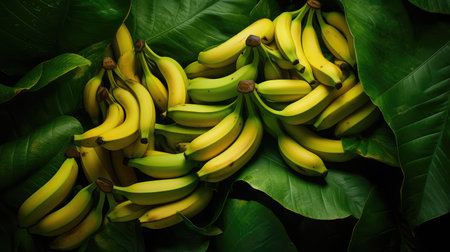 leaves pile banana fruitの素材