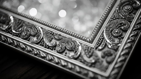 intricate silver glitter frameの素材