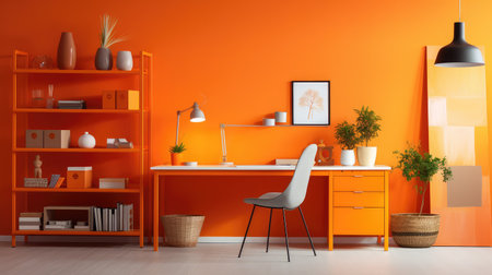 stylish orange home interiorの素材