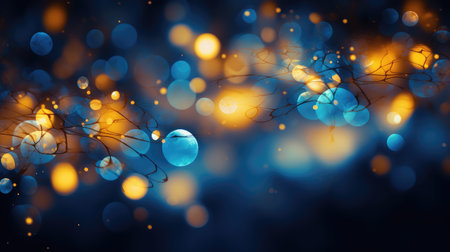 contrast blue and yellow bokehの素材