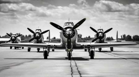 fighter airplane black and whiteの素材