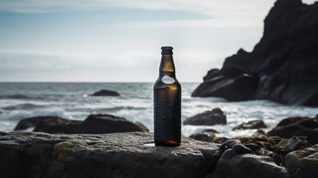 waves black beer bottleの素材