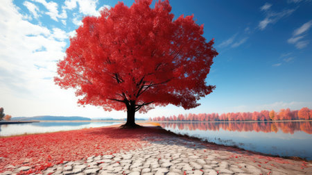 nature fall leaves redの素材