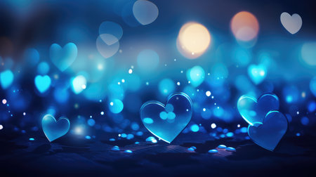 photography heart bokeh blueの素材