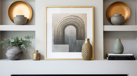 abstract gold circle frameの素材