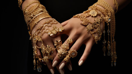 luxury gold handの素材