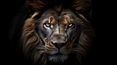 backdrop lion on blackの素材