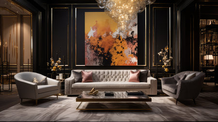 velvet luxury house living roomの素材