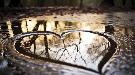 puddle heart and waterの素材