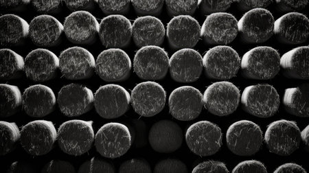 field hay black and whiteの素材