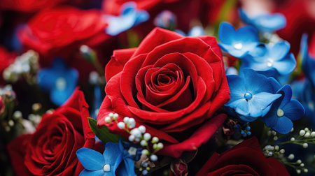 forget red and blue flowersの素材