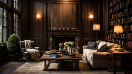 dark paneling woodの素材