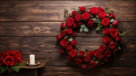 centerpiece red rose wreathの素材