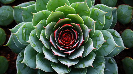 symmetrical succulent leafの素材