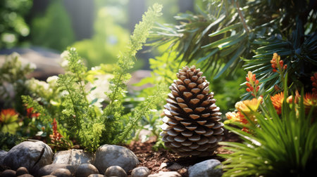 greenery pinecone plantの素材