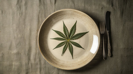 design vintage hemp leafの素材