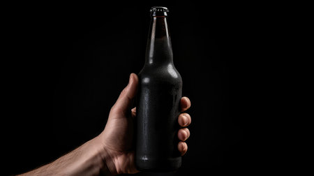 label black beer bottleの素材