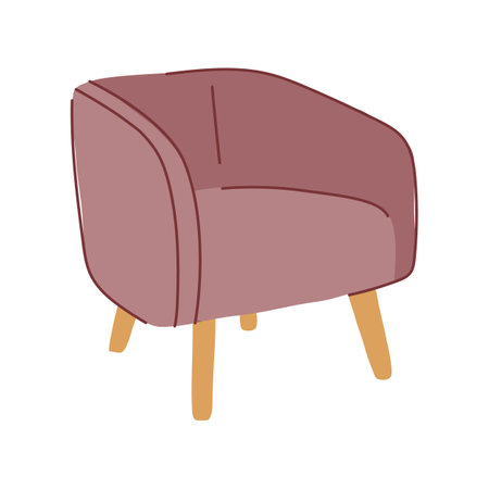 modern accent chair cartoon vector illustrationのイラスト素材